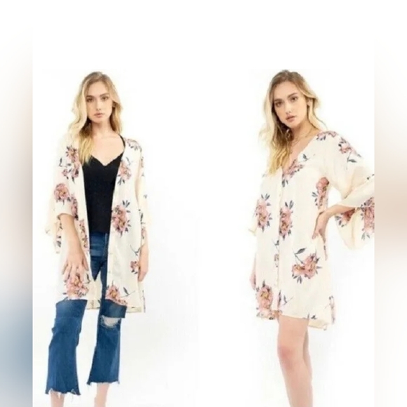 saltwater LUXE Tops - Saterwater Luxe Womens floral kimono cover up lightweight flowy